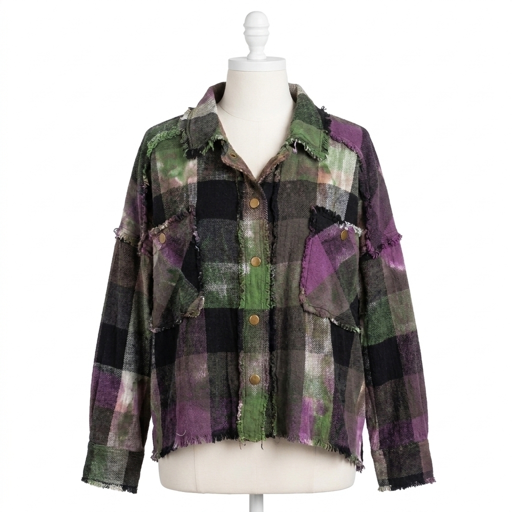 NEW OLI & HALI dyed buffalo check shirt in olive